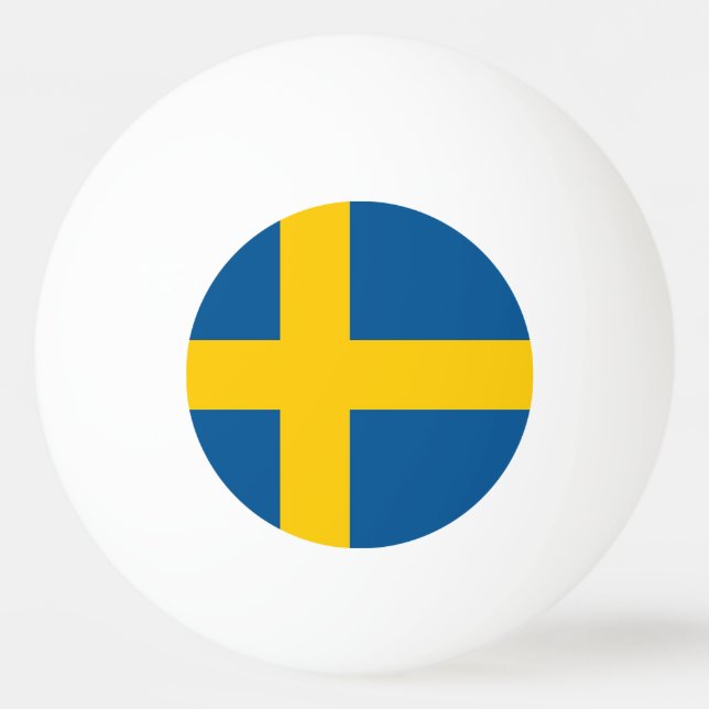 Speciell pingpong boll med Flagga av Sverige (Baksidan)