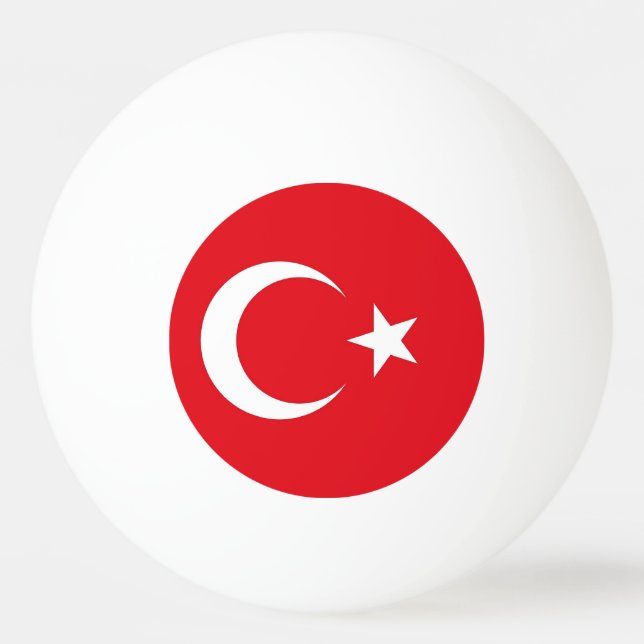 Speciell pingpong boll med Flagga av Turkiet (Baksidan)