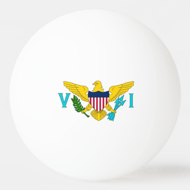 Speciell pingpong boll med Flagga av Virgin Island (Baksidan)