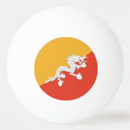 Speciell pingpong boll med Flagga Bhutan