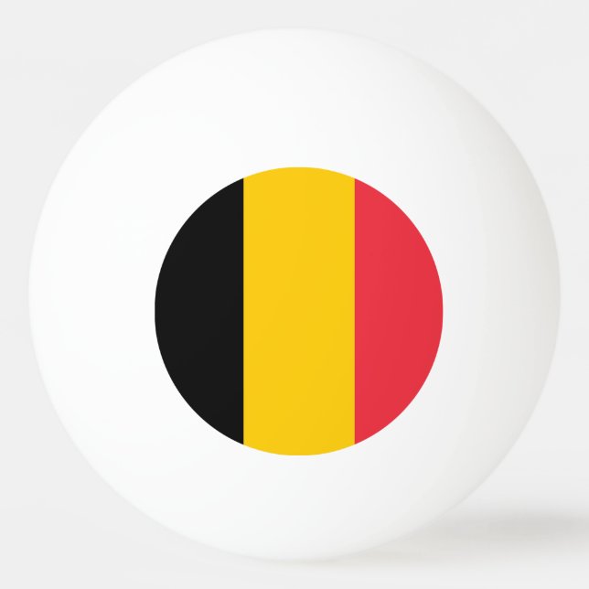 Speciell pingpong boll med Flagga från Belgien (Baksidan)