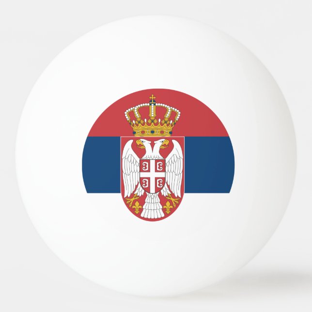 Speciell pingpong boll med Flagga från Serbien (Baksidan)