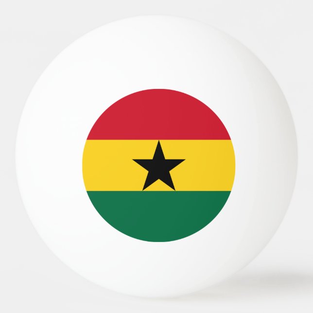 Speciell pingpong boll med Flagga Ghana (Baksidan)