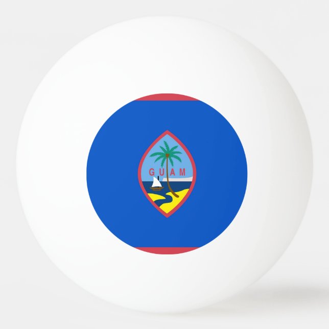 Speciell pingpong boll med Flagga Guam (Baksidan)