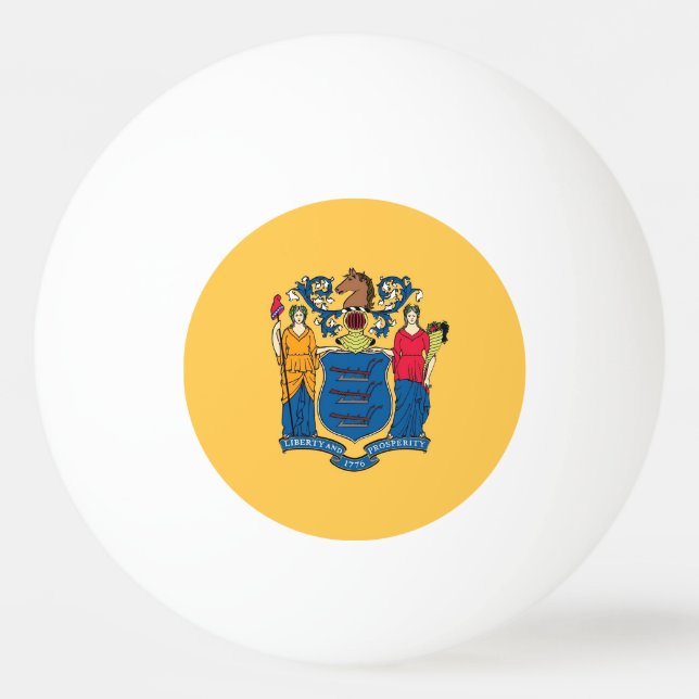 Speciell pingpong boll med Flagga i New jersey (Baksidan)