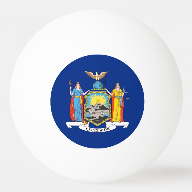 Speciell pingpong boll med Flagga i New York-state (Baksidan)