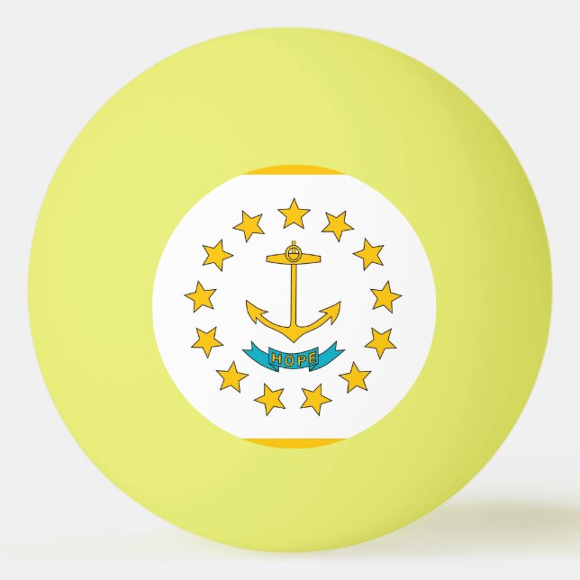 Speciell pingpong boll med Flagga i Rhode island (Baksidan)