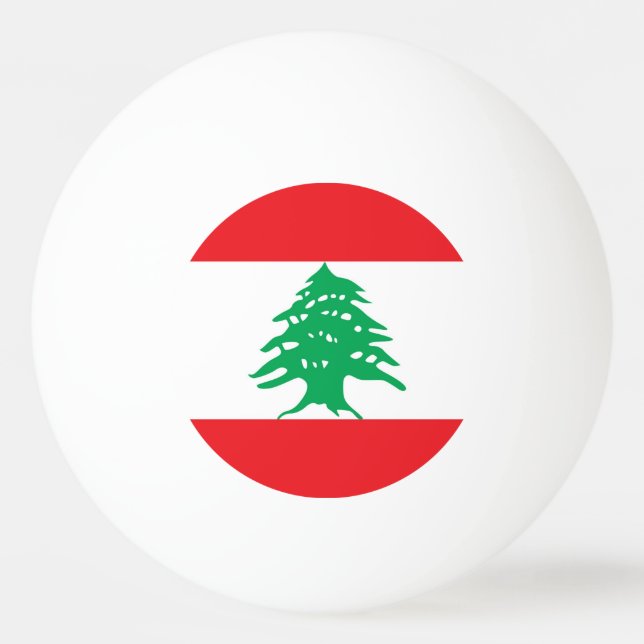Speciell pingpong boll med Flagga Libanon (Baksidan)