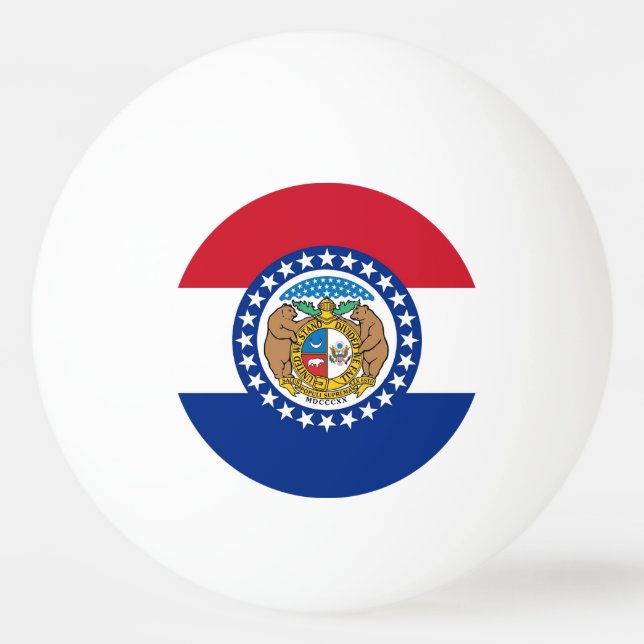 Speciell pingpong boll med Flagga Missouri (Baksidan)