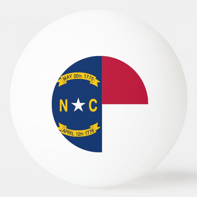 Speciell pingpong boll med Flagga North Carolina (Baksidan)