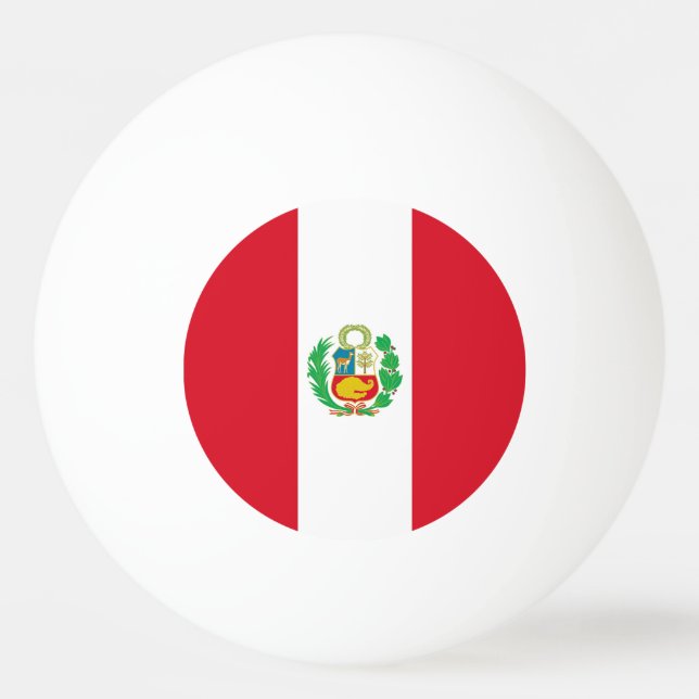 Speciell pingpong boll med Flagga Peru (Baksidan)