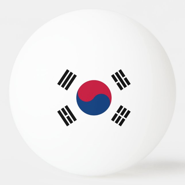 Speciell pingpong boll med Sydkoreas Flagga (Baksidan)