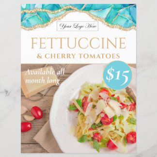 Speciell Poster av elegant Blue Watercolor Restaur