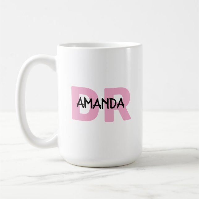 Speciell present till kvinnlig läkare med rosa DR- Kaffemugg (Vänster)