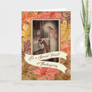 Speciell PriestThanksgiving höst löv Helgkort