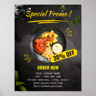 Speciell promorestauranmatning med rabatt poster