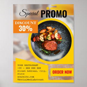 Speciell promorestauranmatning med rabatt poster