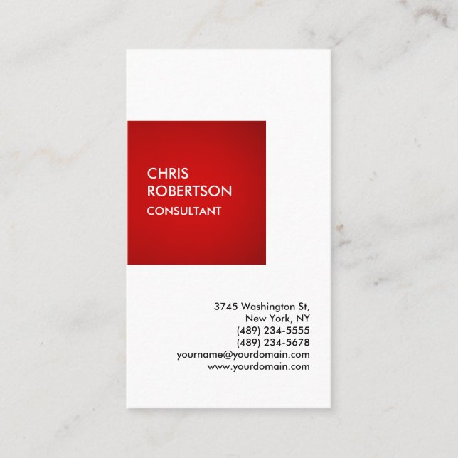 Speciell Red White Private-unik exklusiv Visitkort (Framsida)