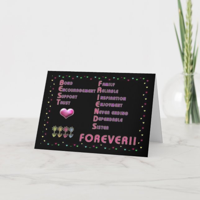 **SPECIELL SISTER** "DIN BIRTHDAY" SPECIELLA DAG KORT (Framsida)