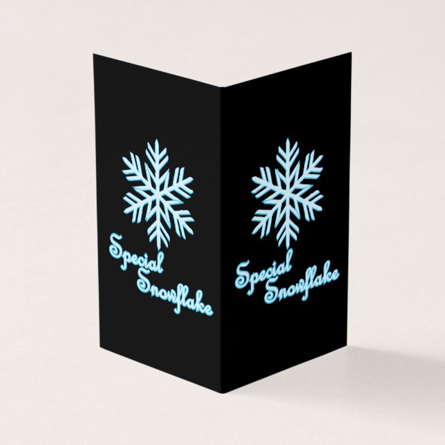 Speciell Snöflinga Rolig Jul Kort (Utsida)