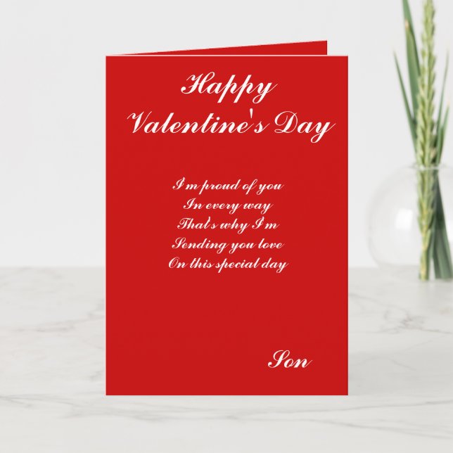 Speciell son på valentins dag helgkort (Framsida)