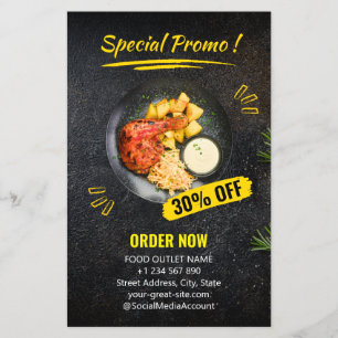 Speciell Steak House Restaurang Food Flyer