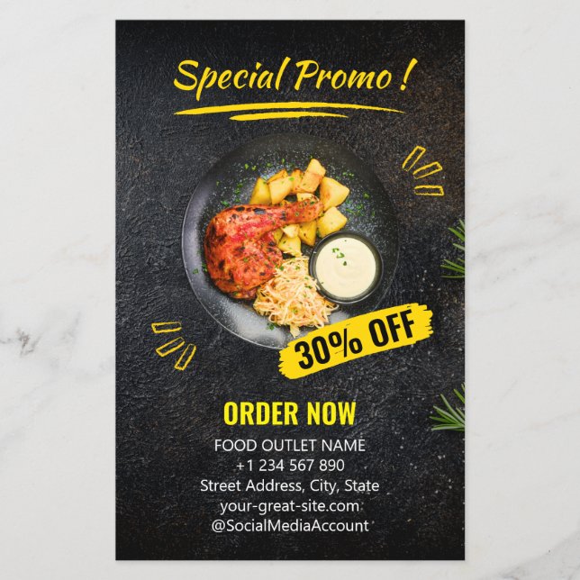 Speciell Steak House Restaurang Food Flyer (Framsidan)