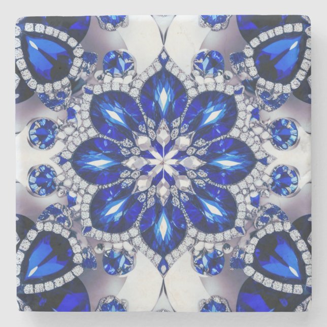 Speciell sten underlägg med Blue White Färg (Framsidan)