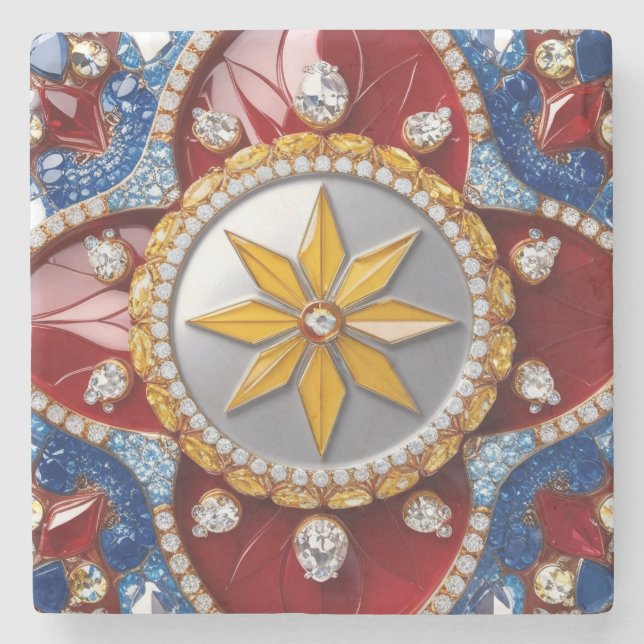 Speciell sten underlägg med Färg i Colombia (Framsidan)