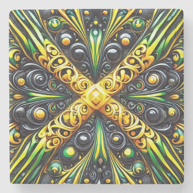 Speciell sten underlägg med Jamaican Färg (Framsidan)