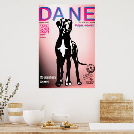 Speciell Stor Dansk Puppy Försäljningsaffisch Poster