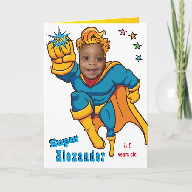Speciell superhjälte Fantastisk Flygfoto Birthday Kort (Framsida)