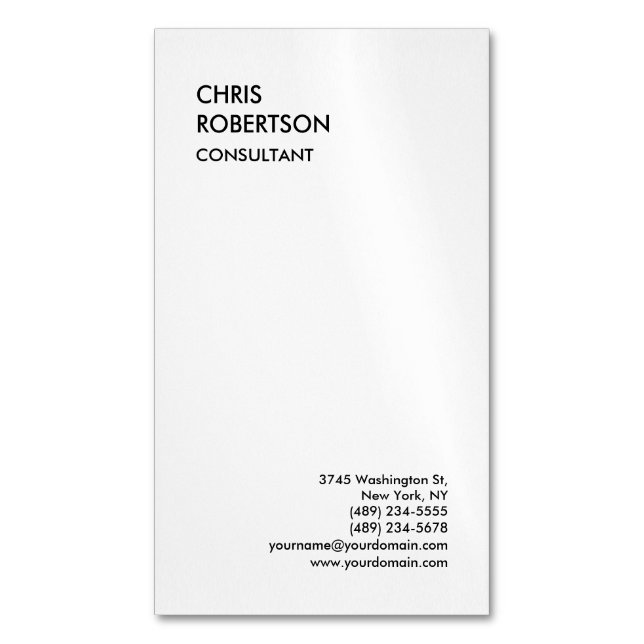 Speciell, svart, modern, modern och  exklusiv magnetiska visitkort (Framsida vertikal)