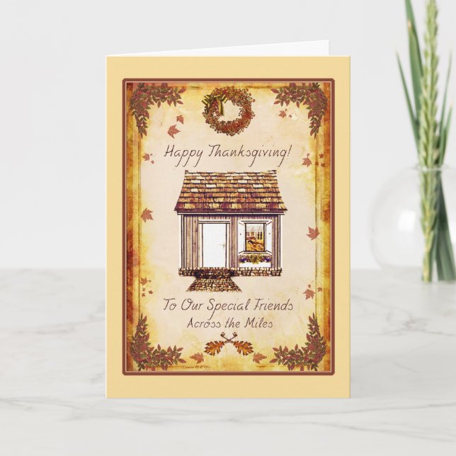 Speciell Thanksgiving för vänner över Miles Card Helgkort (Framsida)