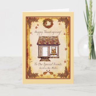 Speciell Thanksgiving för vänner över Miles Card Helgkort