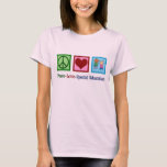 Speciell undervisning i Cute T Shirt<br><div class="desc">Speciella lärare i Peace-Kärlek eller julklapp till barn som arbetar med barn som har speciella behov i ett resursrum eller en skola. En söt speciell present med fredstecken,  hjärta och att leka barn.</div>