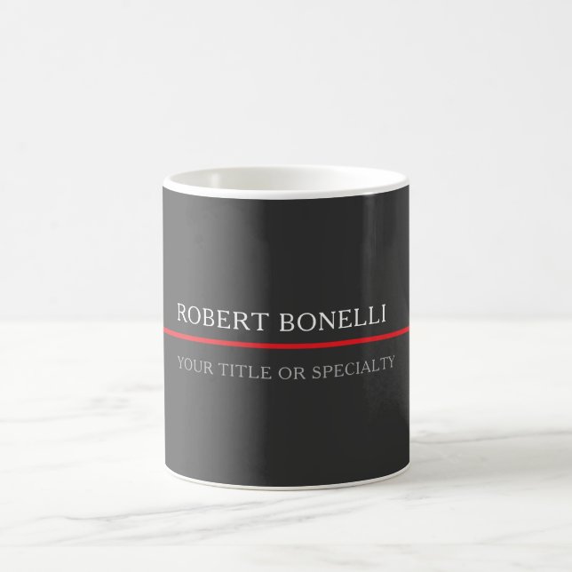 Speciell unik grå röd elegant modern kaffemugg (Center)