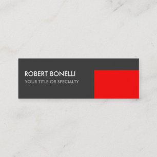 Speciell, unik Grått Red Elegant Modern Mini Visitkort