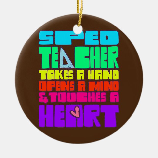 Speciell utbildning SPED Teacher öppnar en hand Julgransprydnad Keramik (Framsidan)