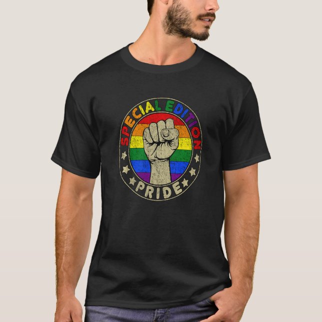 Speciell utgåva av gay pride Fist Lgbt Boys Manar T Shirt (Framsida)