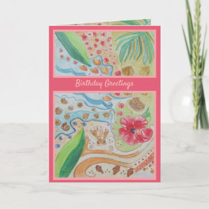 Speciell vän av Seashell Birthday Greetings Kort
