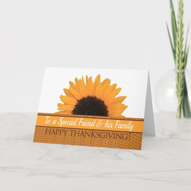 Speciell vän och hans Thanksgiving-kort Helgkort (Framsida)