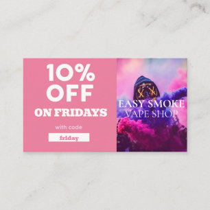 Speciell Vape Shop för Fredag-rabatteringskod Visitkort