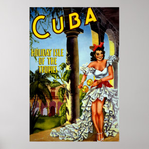 Speciell Vintage Kuba Travel Poster