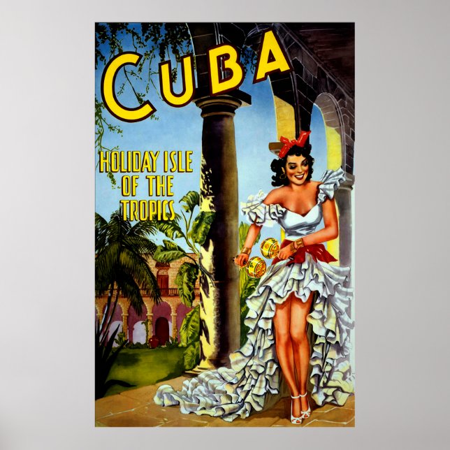Speciell Vintage Kuba Travel Poster (Framsidan)