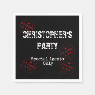 Speciella Agent - Spy Theme Top Secret Party Pappersservett