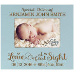 Speciella Baby-leveransplatser Blått Bild Ram<br><div class="desc">Denna vackra baby födelsetal bild ram är ett vackert sätt att hedra minnet av en speciell dag. Lasergraverad med en söt vers och dina baby specifikationer.</div>
