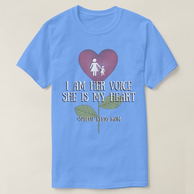 Speciella behov Mamma TShirt Hon är mitt hjärta T Shirt (Design framsida)