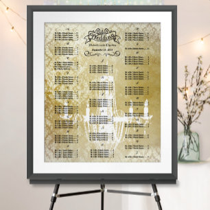 Speciella evenemangsgästdiagram i vintage bröllop poster