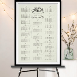 Speciella evenemangsgästdiagram i vintage bröllop poster